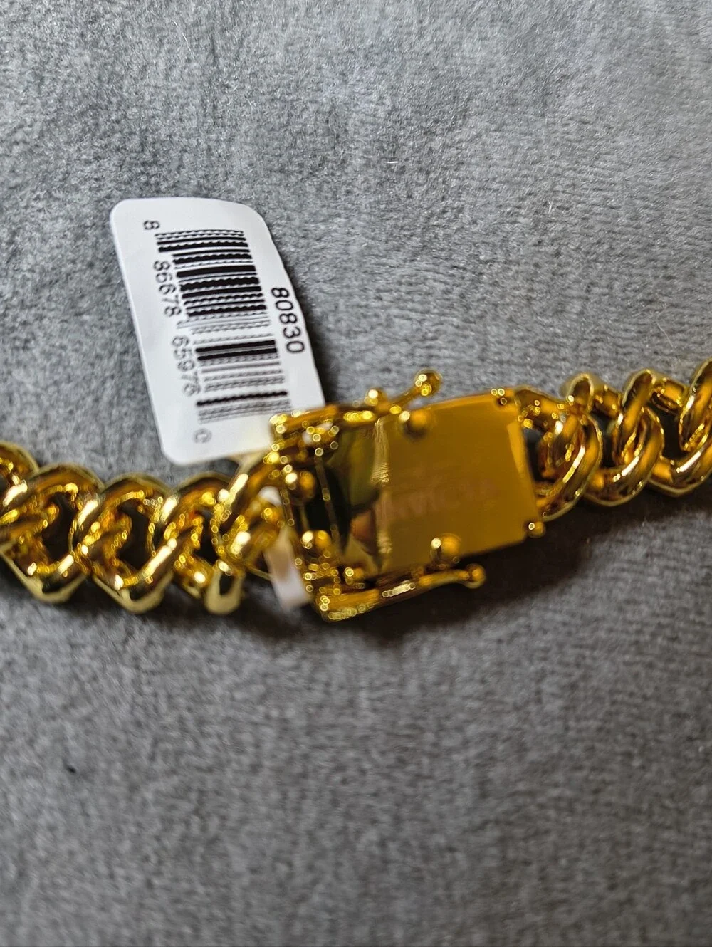 Invicta Elements Men's Iced out Cuban Chain Necklace, Gold (80830)